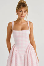 Plaid Bustier Dress - Belle Marrie