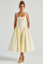 Plaid Bustier Dress - Belle Marrie